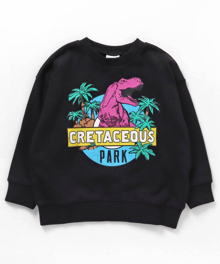 日本 BREEZE - 白堊紀公園純棉裏毛長袖上衣-黑