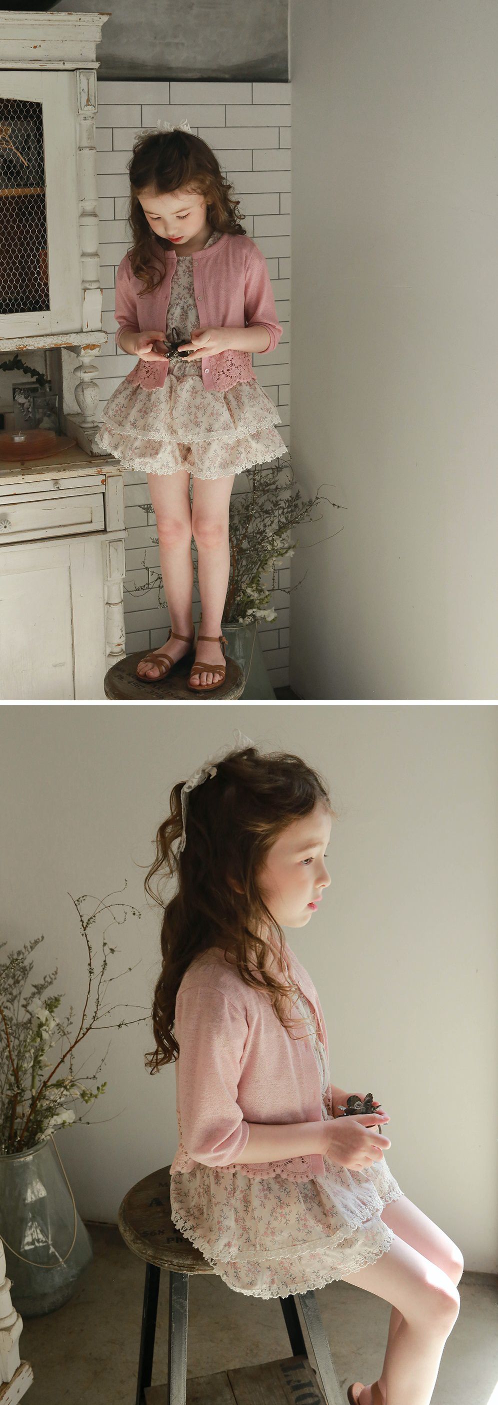 韓國 PuellaFLO - 鏤空花瓣下襬小外套-粉紅