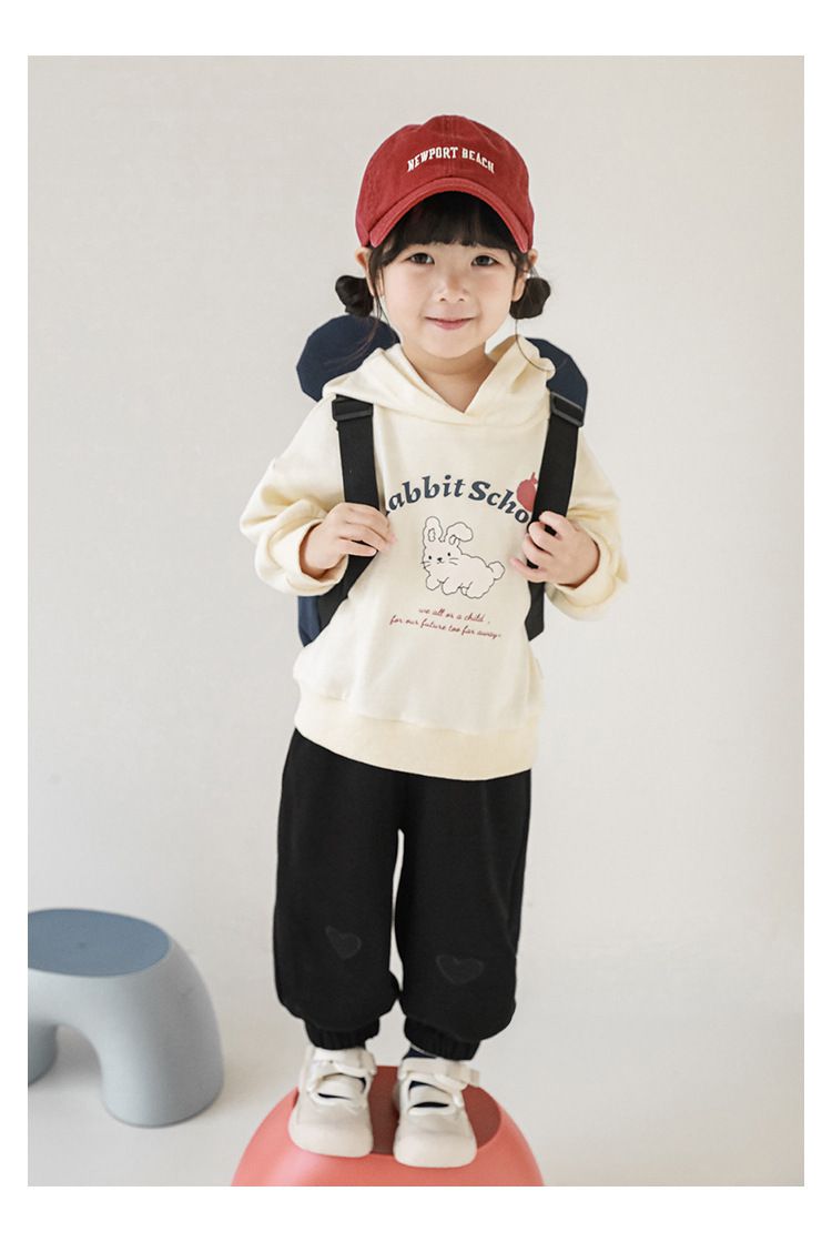 腰鬆緊百搭休閒束口長褲-愛心-粉色