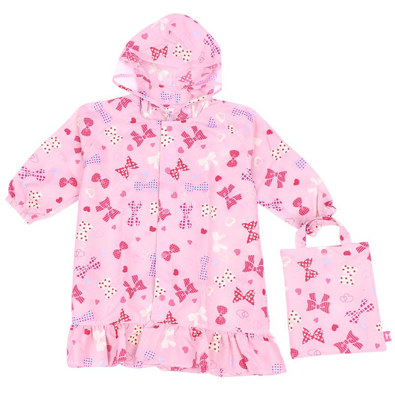 akachan honpo - 雨衣-蝴蝶結&愛心-粉紅色