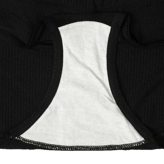 akachan honpo - 腹部交叉設計內褲-羅紋-黑色