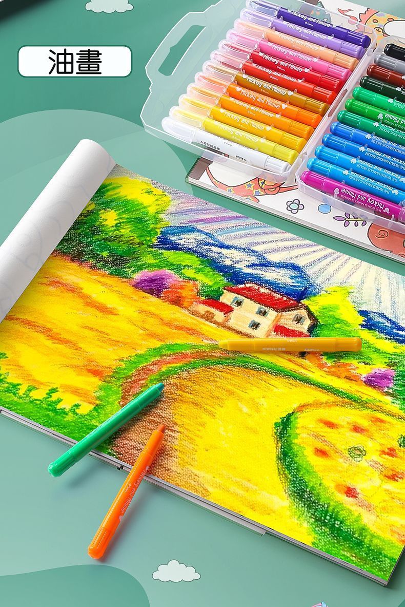 塗鴉填色彩繪畫本(4入組)-交通工具+生活用品+水果世界+動物樂園 (21x21cm)-每本20張塗鴉畫紙+10張空白紙