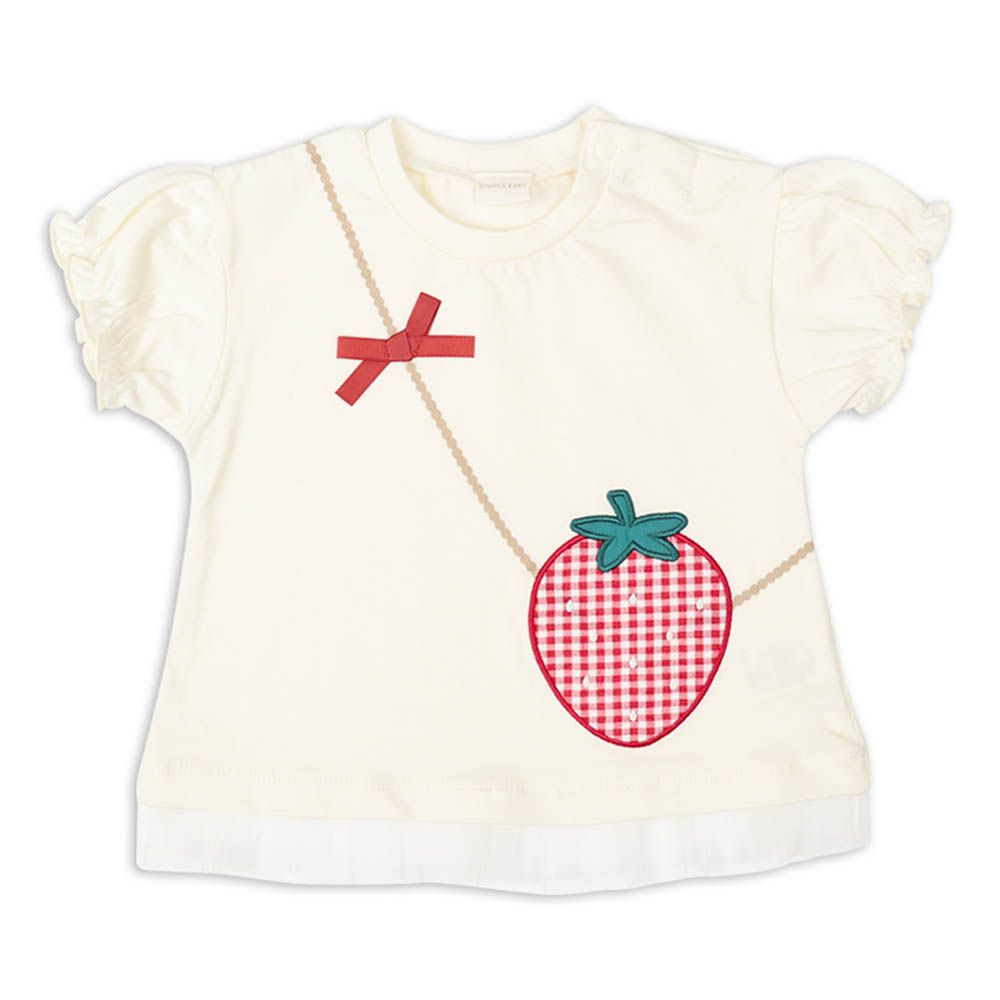 短袖趣味T恤-米白色