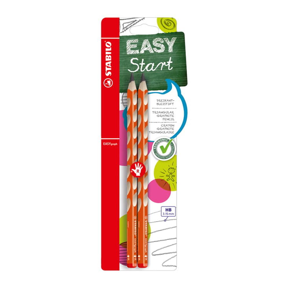 STABILO思筆樂 - EASYgraph 洞洞筆 鉛筆系列 HB 右手 橙色 2支入