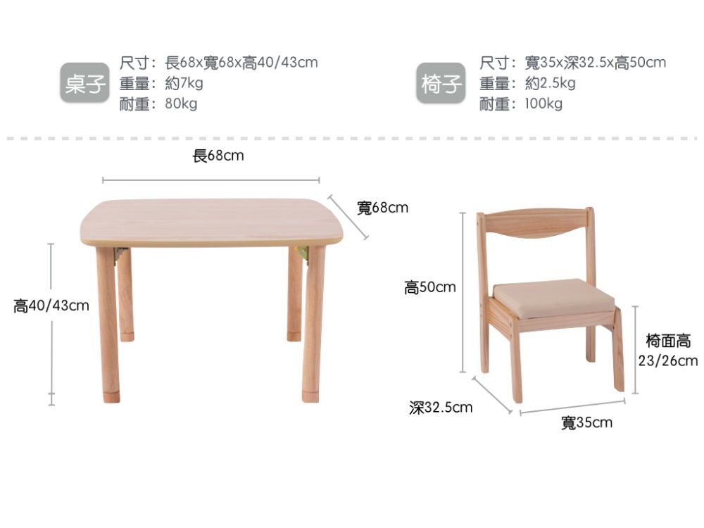 Man & Kids 寵小孩生活家居 - 方方正正遊戲桌(單桌不含椅）