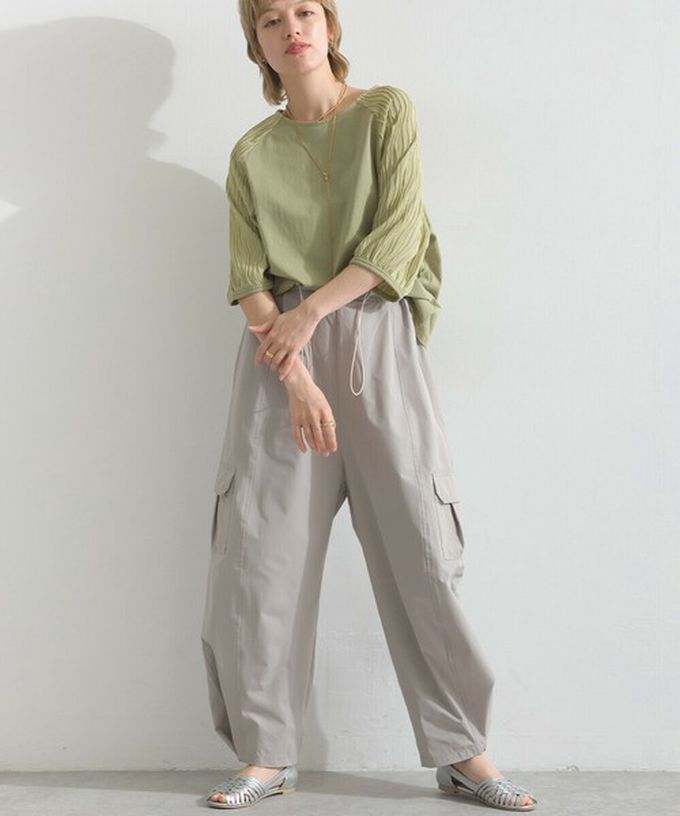 日本 le colis - 優雅立體感波浪五分袖上衣-白