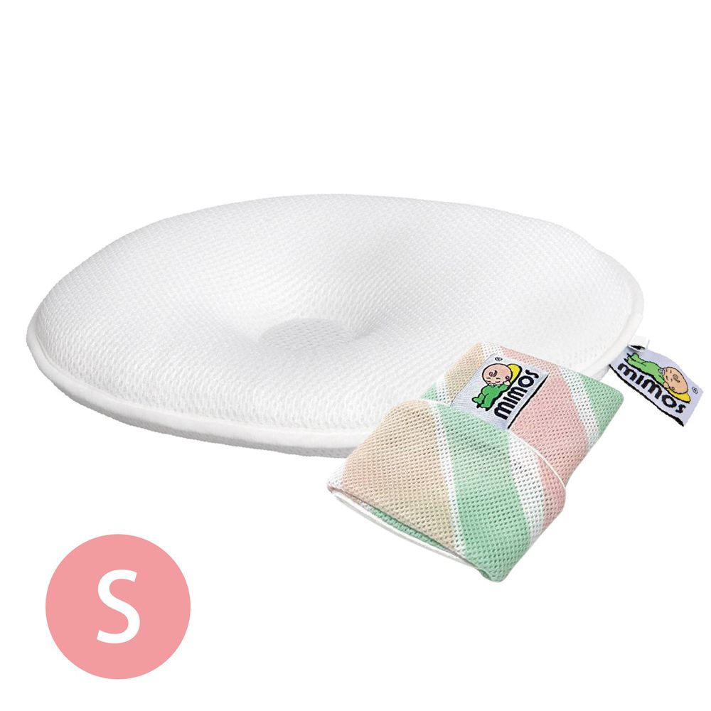 西班牙 MIMOS - 3D 自然頭型嬰兒枕-枕頭x1+枕套x1-棒棒糖(混色) ((S[0-10個月適用]))