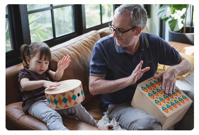 泰國 Plantoys - 木作兒童樂器-木箱鼓