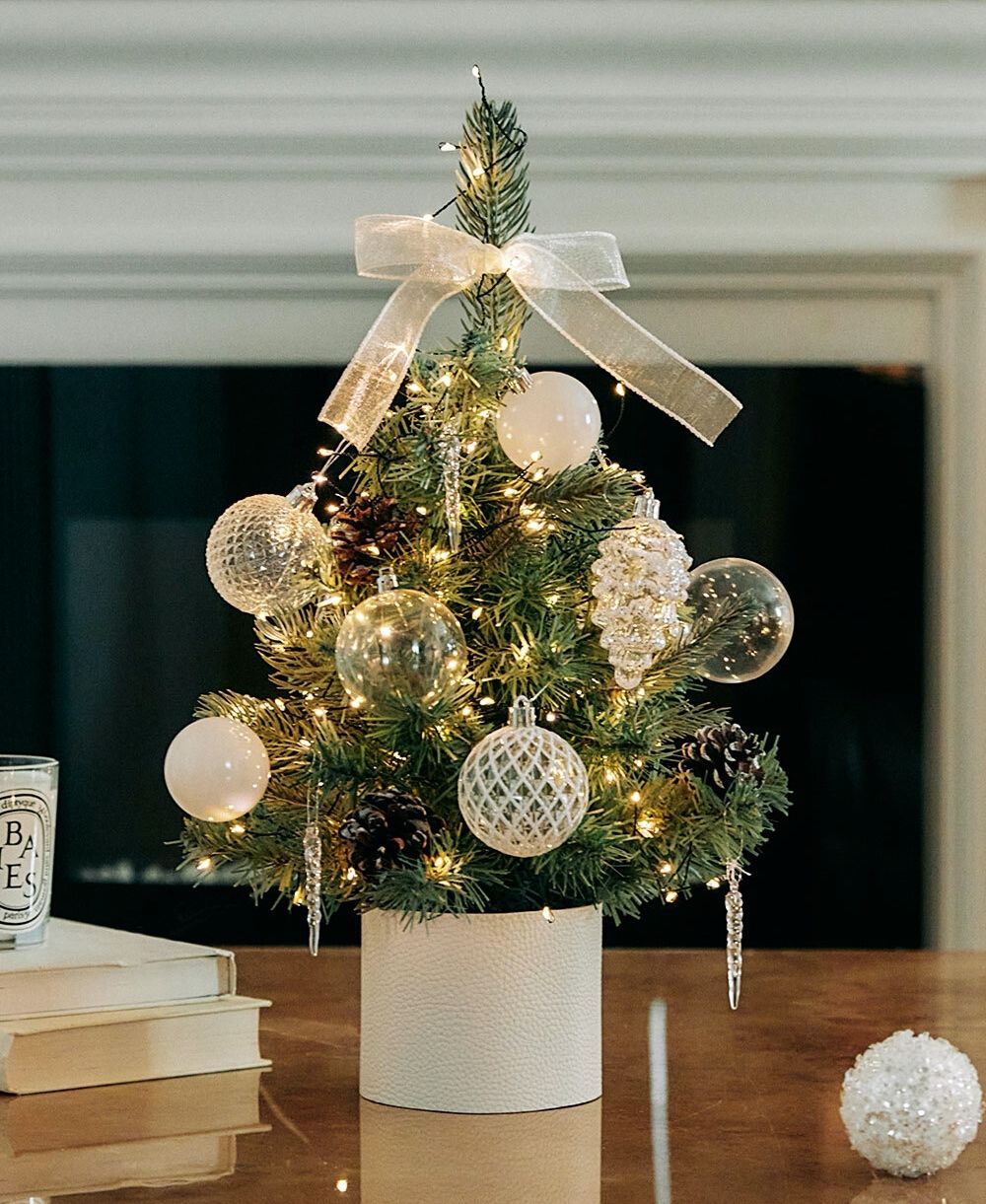 韓國 Bebe Deco - DIY迷你聖誕樹/聖誕樹燈飾組-復古霧紅 (30X45cm)