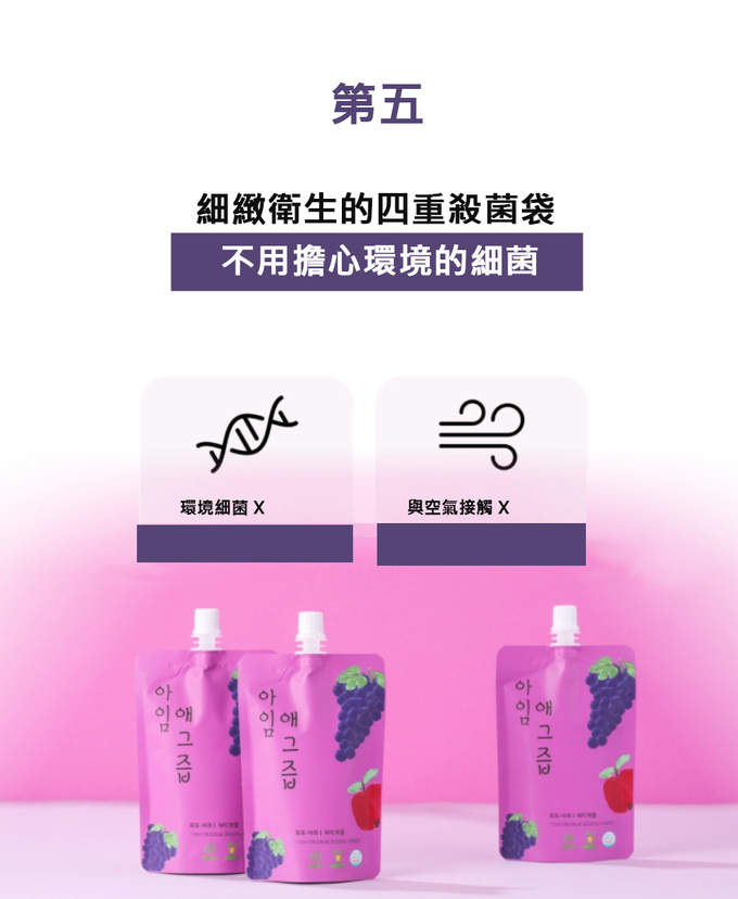 韓國【I'm Juice】 - 蘋果葡萄汁110ml-30入/盒