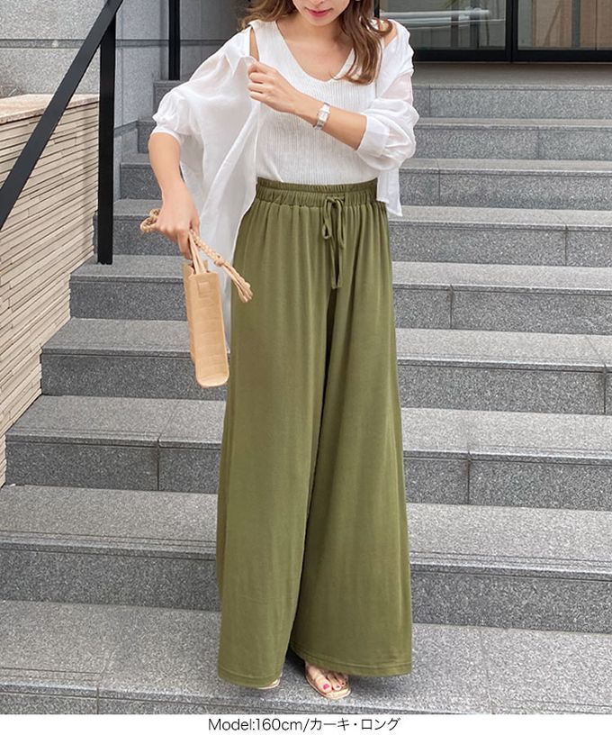 日本 Kobe Lettuce - 柔軟彈性垂墜寬褲(可選長寬)-炭灰