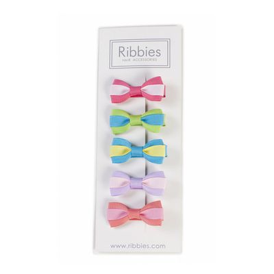 英國 Ribbies - 雙色蝴蝶結五入組