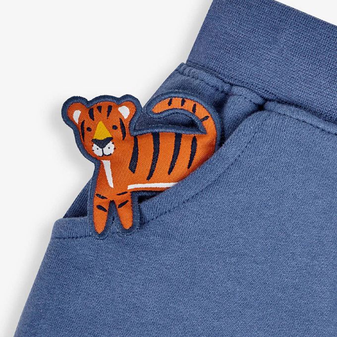 英國 JoJo Maman BeBe - 超優質嬰幼兒/兒童100%純棉綁繩短褲-老虎