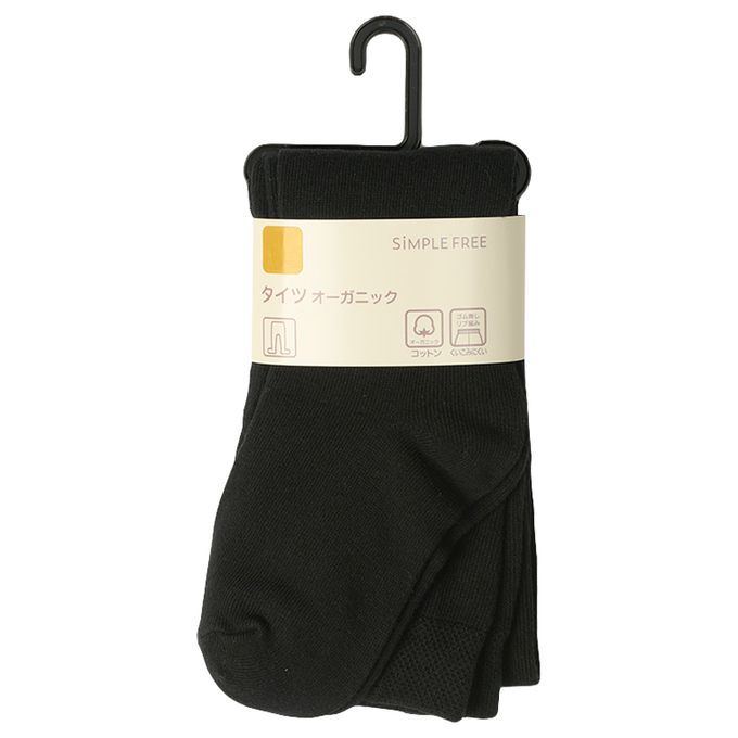 akachan honpo - 有機褲襪 無止滑-黑色