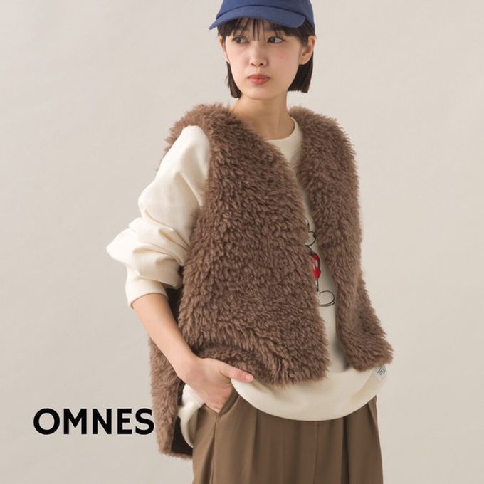 日本 OMNES - 泰迪蓬鬆穿搭造型加分毛絨背心-咖啡