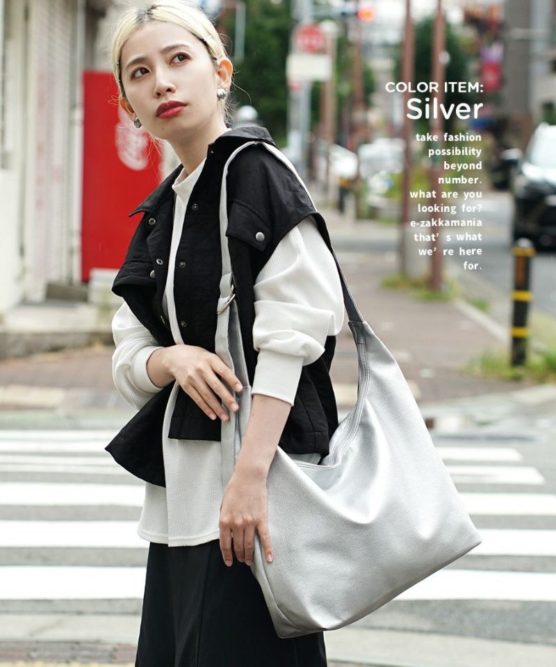 日本 zootie - 人氣定番 柔軟皮質肩背/側背包-淺灰