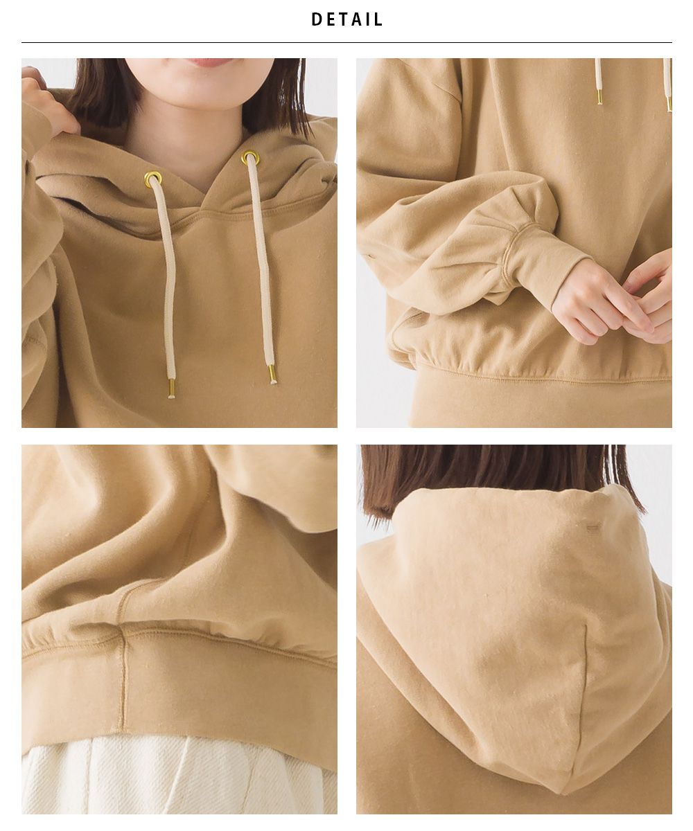 日本 OMNES - 純棉內刷毛保暖長袖帽T-氣質灰