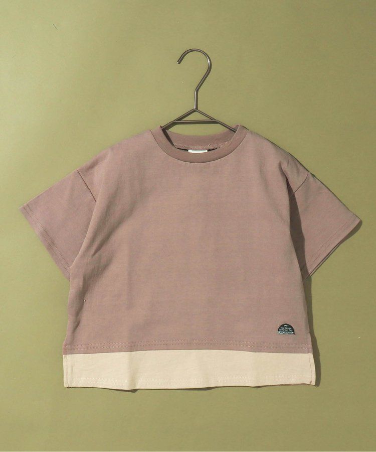 日本 BREEZE - 寬鬆版型背後設計短袖上衣-淺卡其