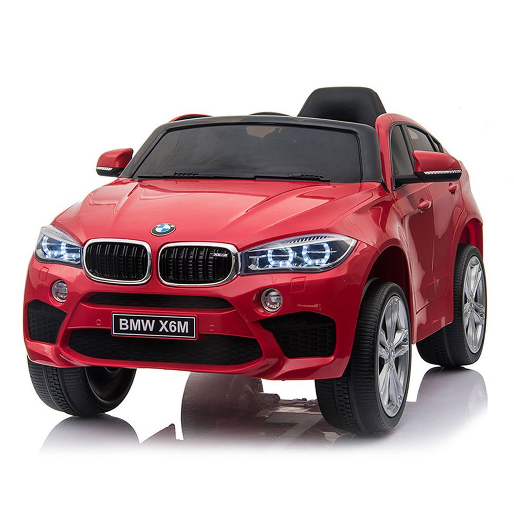 聰明媽咪兒童超跑 - BMW X6M 單人座 原廠授權 雙驅兒童電動車 (無搖擺/拉桿/輔助輪)-烤漆紅