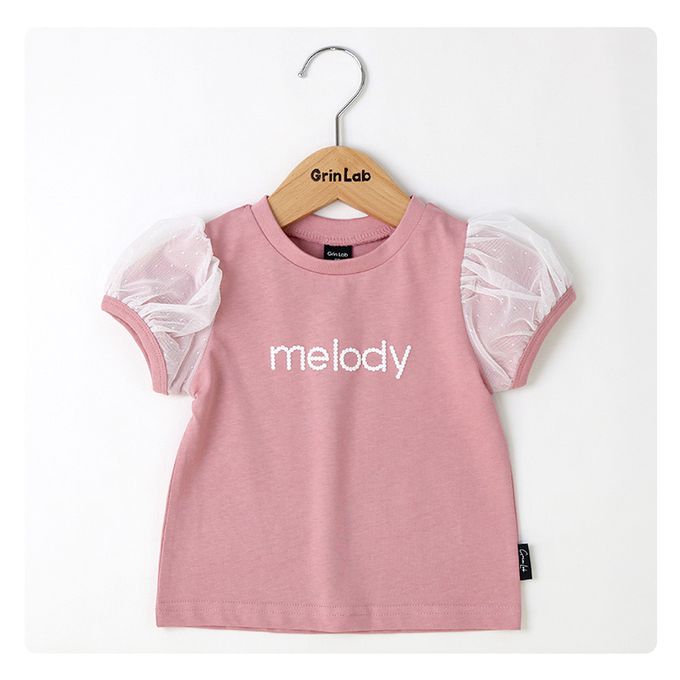 日本 ZOOLAND - 薄紗澎澎甜美短袖上衣-melody-薄荷