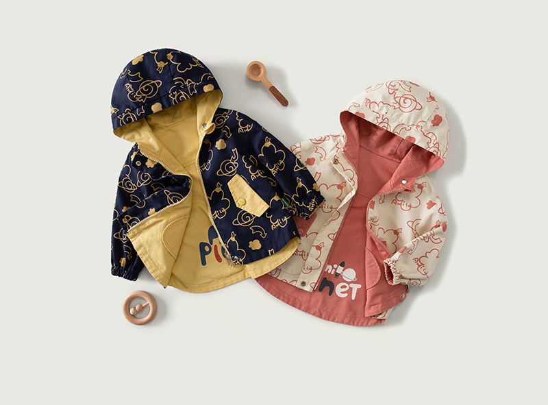 2面穿連帽外套-黃色+深藍色