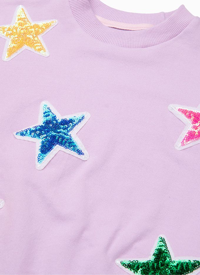 韓國 OZKIZ - 閃耀星星休閒長袖套裝-紫