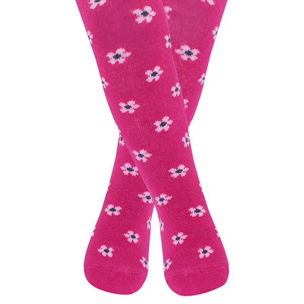 英國 JoJo Maman BeBe - 花漾嬰幼兒小童內搭褲襪/保暖襪-桃紅粉花