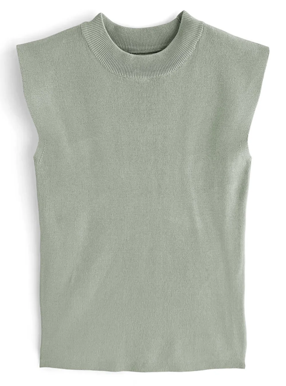 日本 GRL - 彈性薄針織顯瘦無袖上衣-天使白