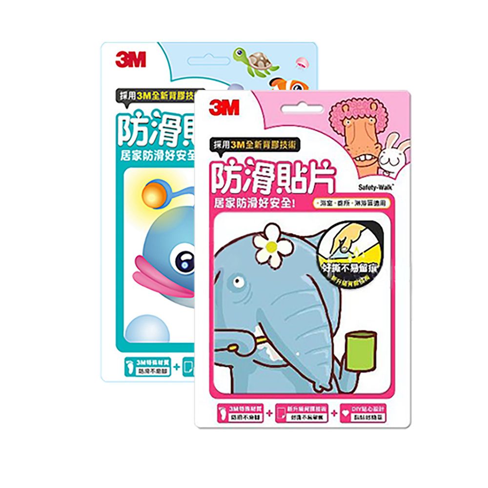 3M - 防滑貼片超值組-海洋生物+可愛動物 (6入x2)