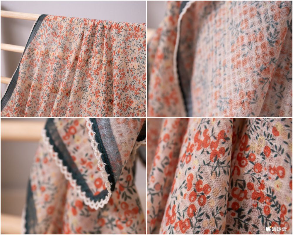 法式棉麻披肩方巾-拼色碎花-黃色 (90x90cm)