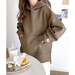 日本 Classical Elf - Java 舒適空氣棉長袖帽T-咖啡