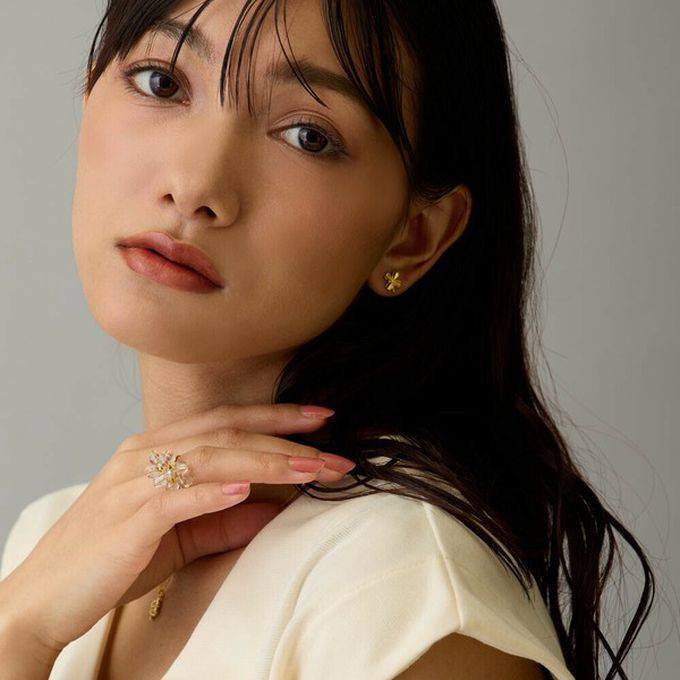 日本 Melody Accessory - 日本製 爛漫女孩動感串珠18K金戒指