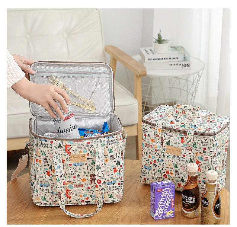 可肩背2way超輕量保溫防水野餐袋-日記插畫 (26*24*18cm)