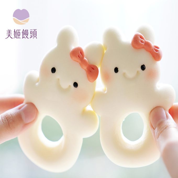 美姬饅頭 - 兔兔甜甜圈鮮乳造型饅頭-40g/顆*6入裝