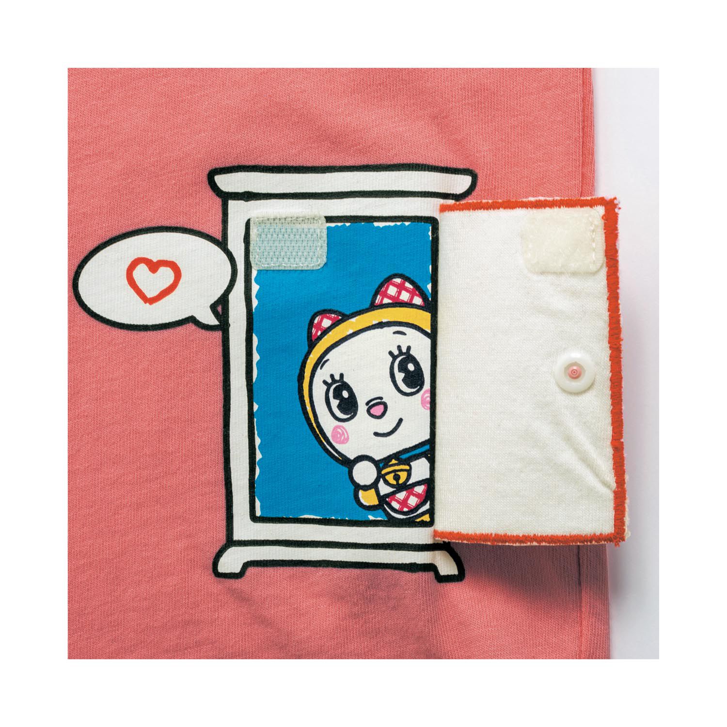 日本千趣會 - 哆啦A夢翻翻樂短T-哆拉美任意門-粉