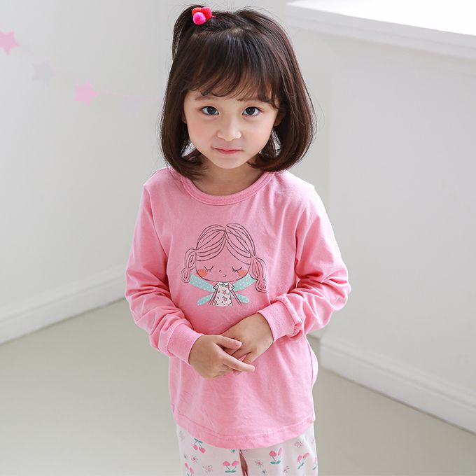 正韓 Cogibu - 極舒適無螢光劑 100% 有機棉幼兒/兒童睡衣/家居服套裝組-小仙子