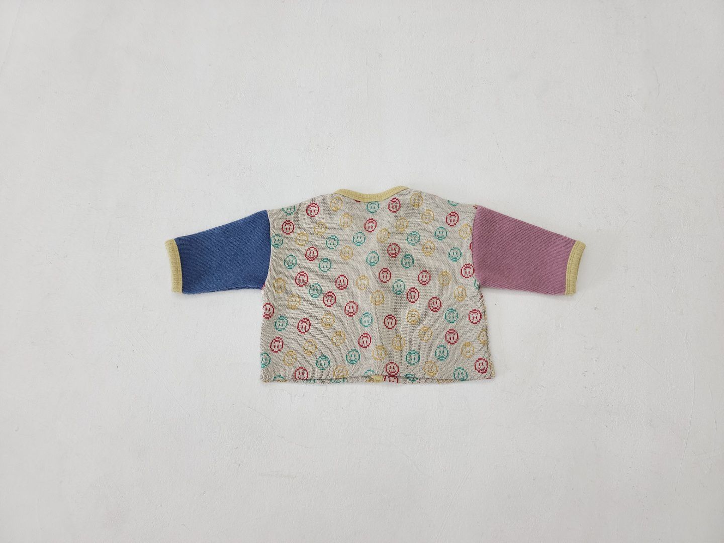 韓國 Mimico - 滿版笑臉狗狗刺繡針織外套-紫X深藍