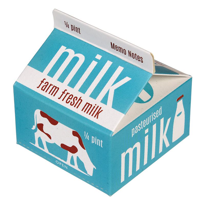 英國 Rex London - 牛奶盒造型便條紙-大乳牛