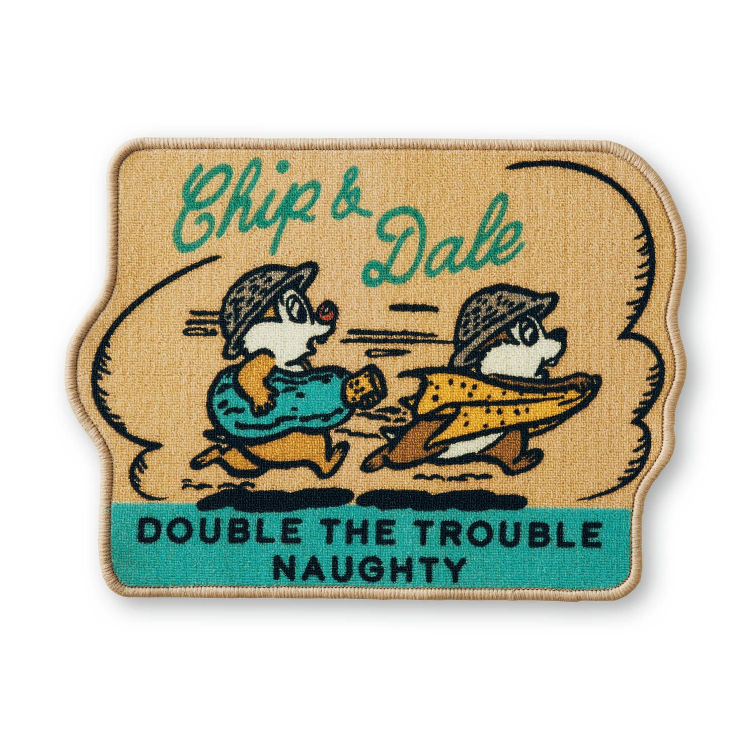 日本千趣會 - 迪士尼 復古造型腳踏墊-米奇米妮兜風-藍 (約44x60cm)