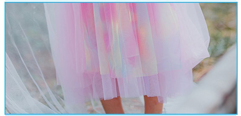 圓球裝飾亮片網紗洋裝-粉色