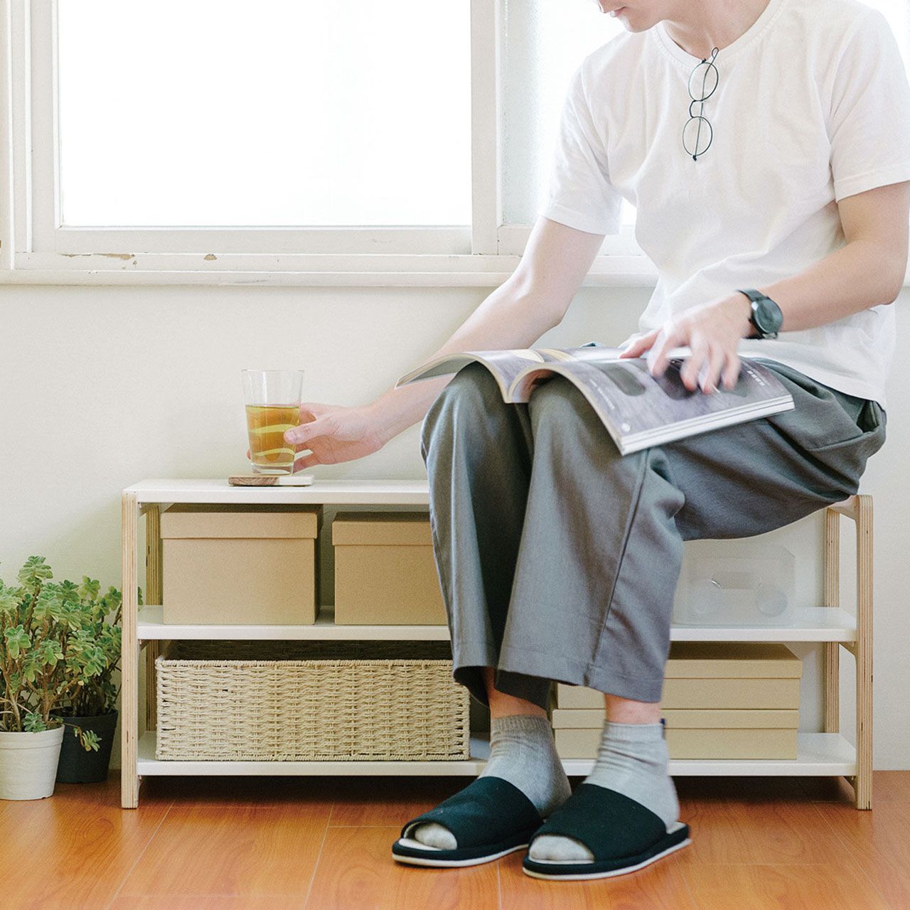 走走家具 - 走走兩用架-清新白 (90 / 34 / 42 (cm))