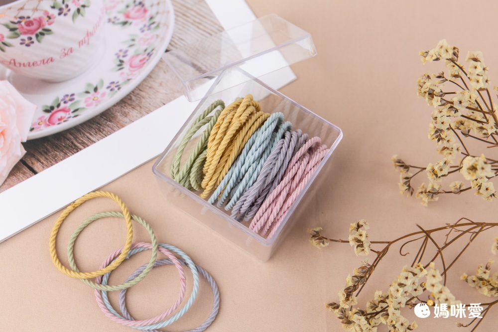 高彈力兒童髮圈50入-莫蘭迪色