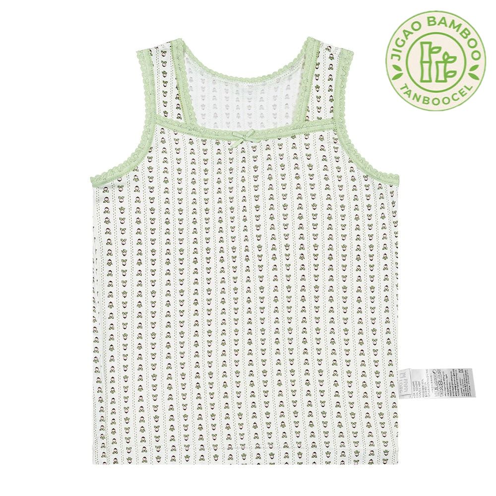 竹纖維抗菌除臭透氣背心內衣(女寶)-清新小蘿蔔-米白