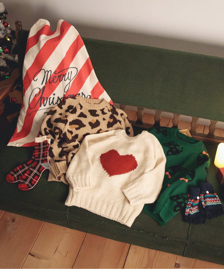 日本 BREEZE - 童趣印花柔軟針織毛衣-微笑-黑