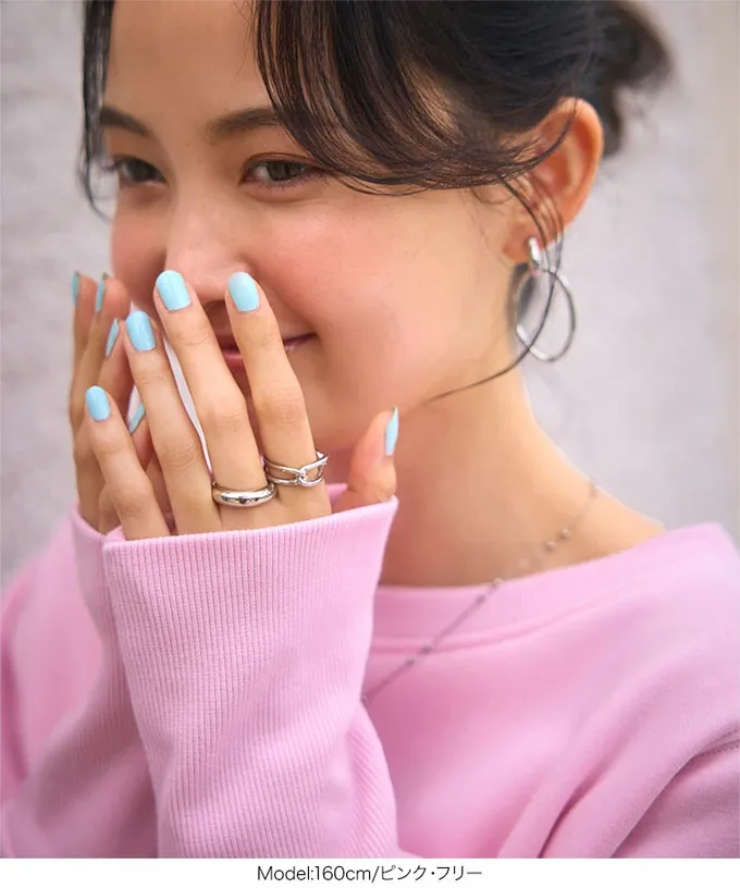 日本 Kobe Lettuce - 極上溫暖 裏起毛俐落束口長袖上衣-靛藍