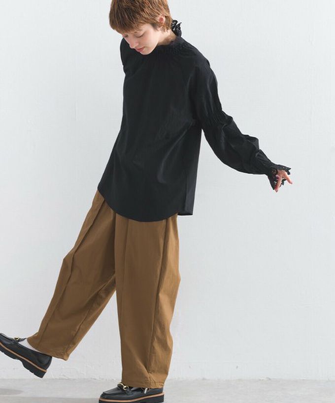 日本 Lupilien - 100%棉 典雅貝殼蕾絲宮廷長袖上衣-白