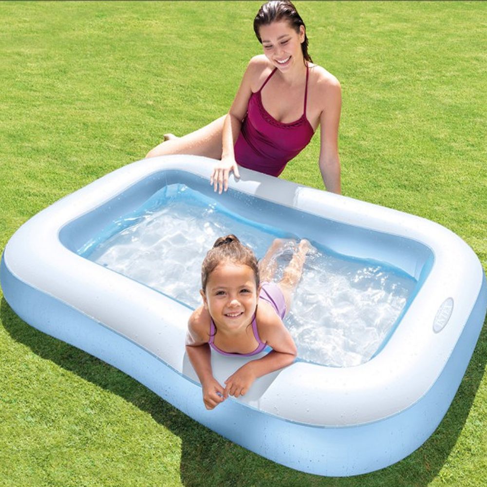 INTEX - 長方形充氣泳池/攜帶浴池166x100x深25cm(90L) 適2歲以上