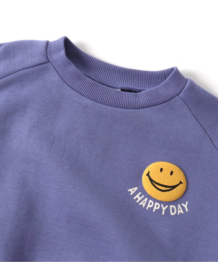 日本 BREEZE - 彩色英文標語裏毛率性運動衫-海軍藍