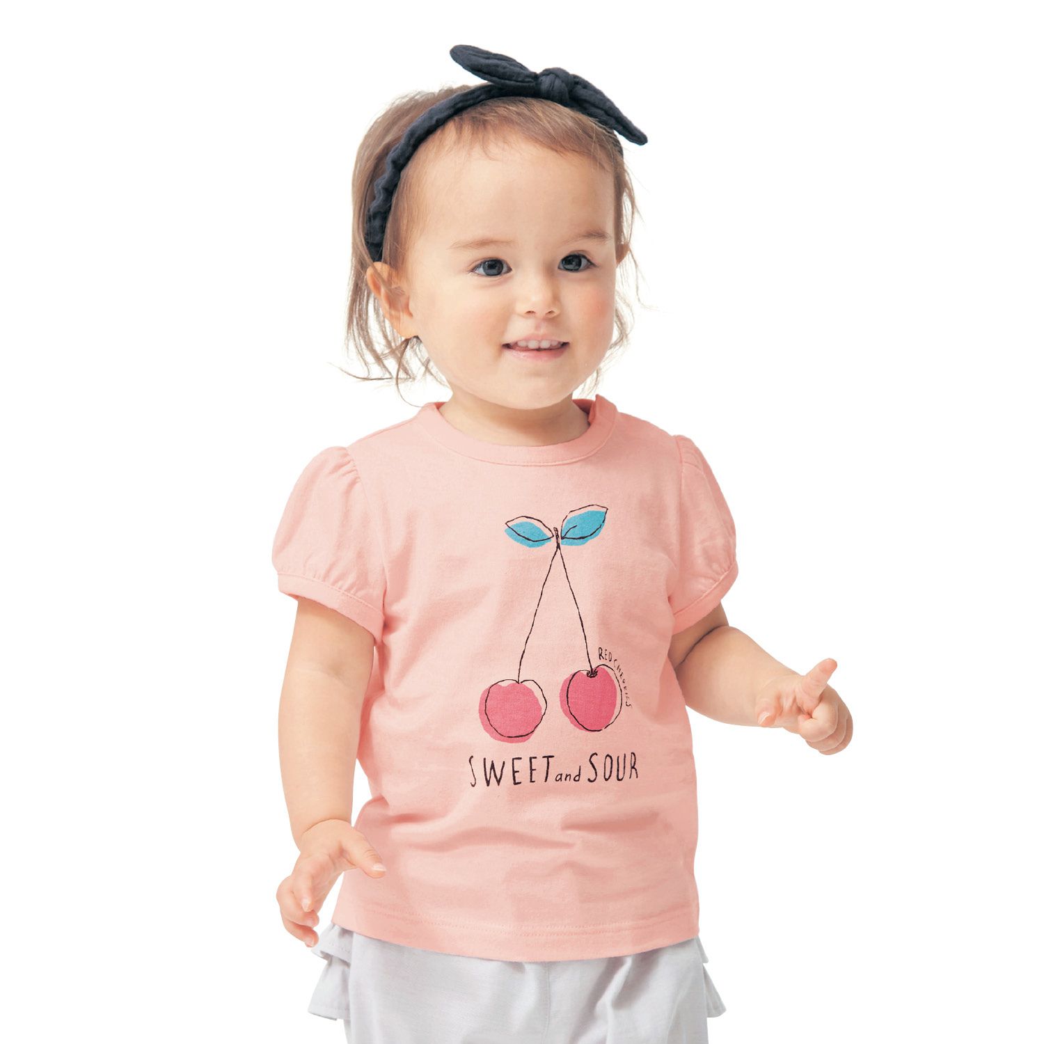 日本千趣會 - 天竺棉印花短T(小童)-花叢天鵝-白