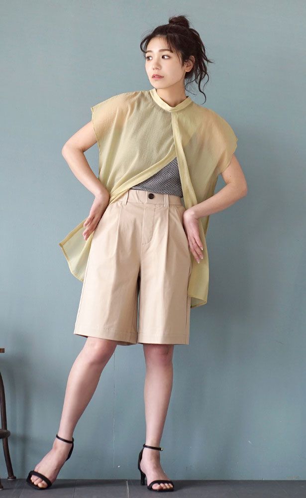 日本 zootie - COOLTOUCH 修身定番五分褲-深卡其